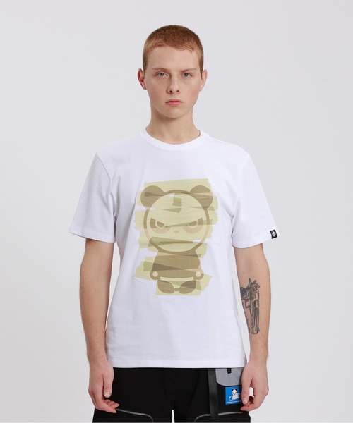 HIPANDA ハイパンダ メンズ 絆創膏 ビッグプリント 半袖Tシャツ（Tシャツ/カットソー）｜HIPANDA（ハイパンダ）