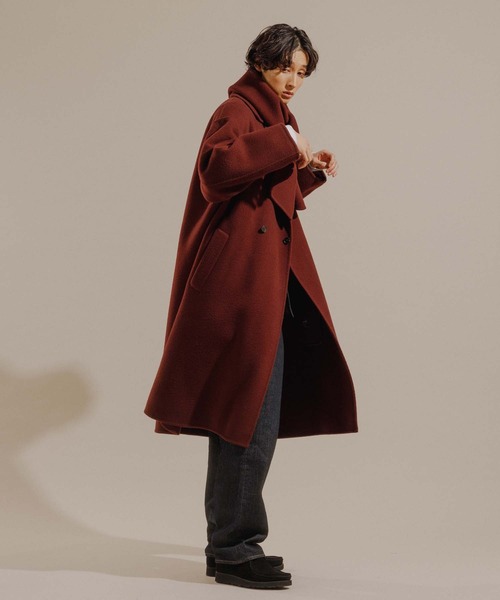 小*原様 マフラー付　ADAM ET ROPE' セミダブルコート　アダムエロペ ADAM ET ROPE'（アダムエロペ）の「カシミアブレンドウール リバー