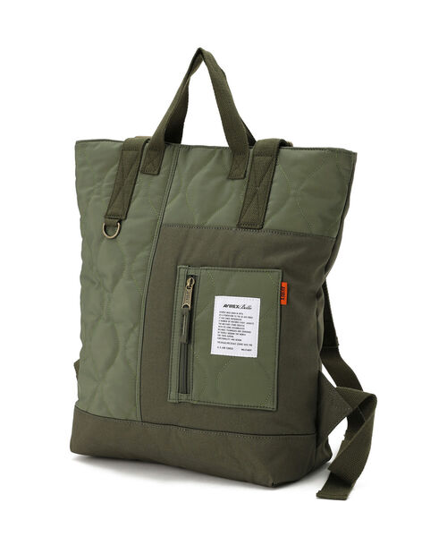 AVIREX(アヴィレックス)の「【直営店限定】2ウェイ キルティングデイパック/2WAY QUILTING DAYPACK/アヴィレックス/AVIREX(バックパック/リュック・レディース・ブラック/オリーブ・FREE)」の3枚目の写真