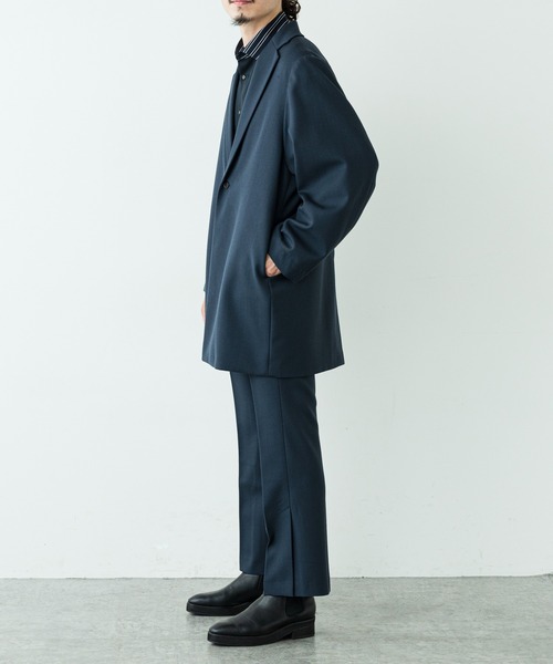 Lui's（ルイス）の「【高密度ウールギャバ 2×2セットアップシリーズ】 スリットフレアパンツ（スラックス・メンズ・グレー/ネイビー・SMALL/MEDIUM）」の5枚目の写真