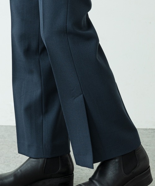 Lui's（ルイス）の「【高密度ウールギャバ 2×2セットアップシリーズ】 スリットフレアパンツ（スラックス・メンズ・グレー/ネイビー・SMALL/MEDIUM）」の14枚目の写真