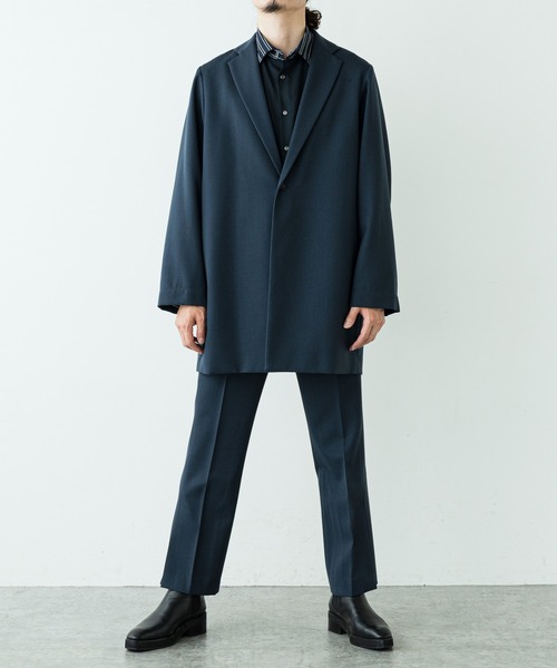 Lui's（ルイス）の「【高密度ウールギャバ 2×2セットアップシリーズ】 スリットフレアパンツ（スラックス・メンズ・グレー/ネイビー・SMALL/MEDIUM）」の16枚目の写真