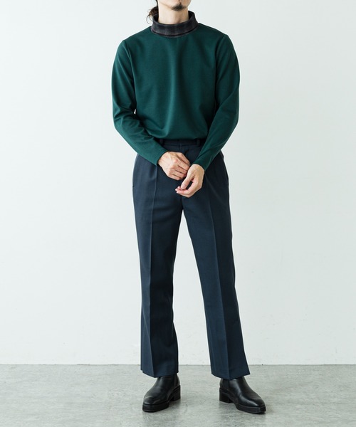 Lui's（ルイス）の「【高密度ウールギャバ 2×2セットアップシリーズ】 スリットフレアパンツ（スラックス・メンズ・グレー/ネイビー・SMALL/MEDIUM）」の18枚目の写真