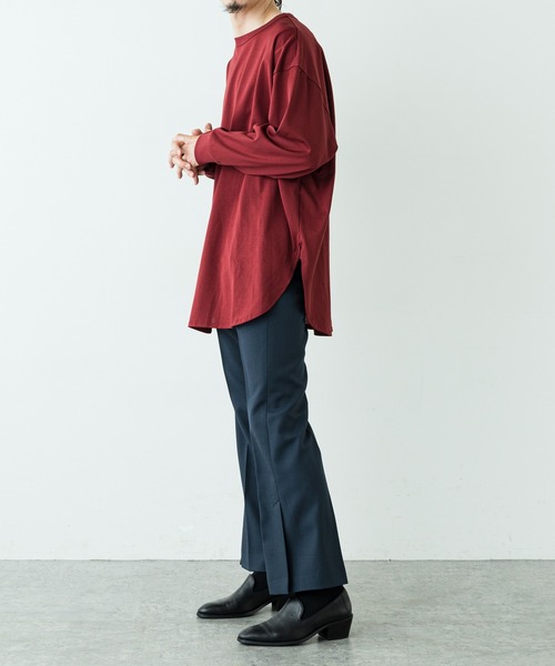 Lui's（ルイス）の「【高密度ウールギャバ 2×2セットアップシリーズ】 スリットフレアパンツ（スラックス・メンズ・グレー/ネイビー・SMALL/MEDIUM）」の20枚目の写真