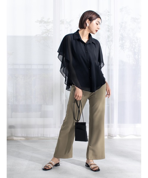 fifth（フィフス）の「フリンジ付きミニショルダー（ショルダーバッグ・レディース・ブラック/ベージュ・MEDIUM）」の5枚目の写真