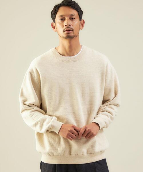 green label relaxing（グリーンレーベルリラクシング）の「＜green label relaxing＞スラブ CO パイル クルーネック 長袖 ニット（ニット/セーター・メンズ・ライトブルー/ナチュラル/ブラック/グレー・M/S/XL/L）」の3枚目の写真