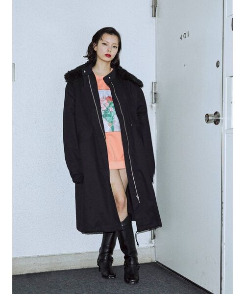 jouetie（ジュエティ）の「ファーカラーミリタリージャケット【モッズコート】（ミリタリージャケット・レディース・カーキ/ベージュ/ブラック・MEDIUM）」の6枚目の写真