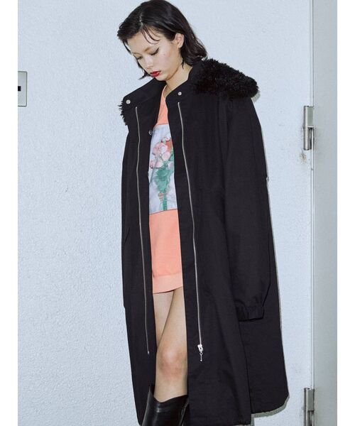 jouetie（ジュエティ）の「ファーカラーミリタリージャケット【モッズコート】（ミリタリージャケット・レディース・カーキ/ベージュ/ブラック・MEDIUM）」の7枚目の写真