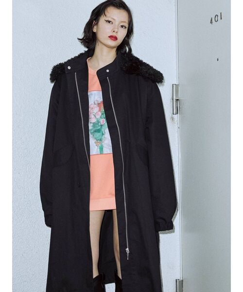 jouetie（ジュエティ）の「ファーカラーミリタリージャケット【モッズコート】（ミリタリージャケット・レディース・カーキ/ベージュ/ブラック・MEDIUM）」の10枚目の写真