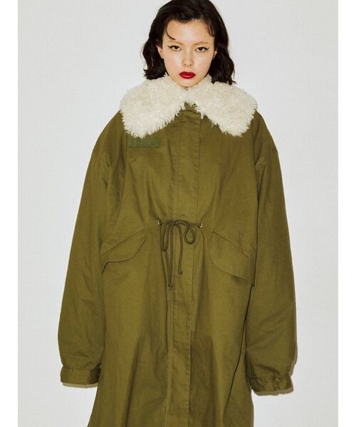 jouetie（ジュエティ）の「ファーカラーミリタリージャケット【モッズコート】（ミリタリージャケット・レディース・カーキ/ベージュ/ブラック・MEDIUM）」の19枚目の写真