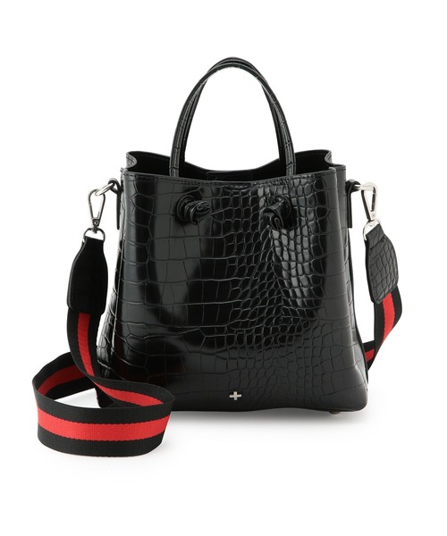 MADEMOISELLE ROPE'(マドモアゼル ロペ)の「【PETA+JAIN】2WAYクロコ型押しショルダーバッグ(ショルダーバッグ・レディース・ブラック/グリーン・FREE)」の1枚目の写真