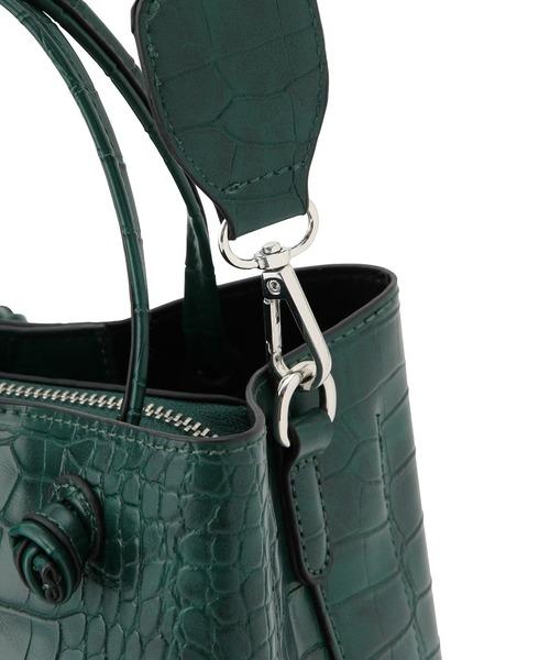 MADEMOISELLE ROPE'(マドモアゼル ロペ)の「【PETA+JAIN】2WAYクロコ型押しショルダーバッグ(ショルダーバッグ・レディース・ブラック/グリーン・FREE)」の7枚目の写真