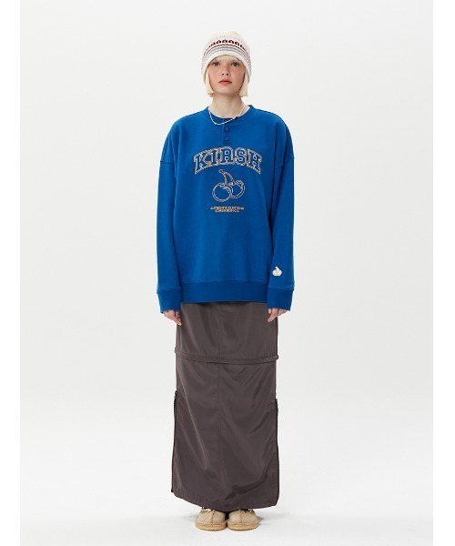 ★韓国の人気★【KIRSH】★UNI WORDING LOGO LONG SLEEVE★ キルシー ワーディング ロゴ キャップ【ダークネイビー】