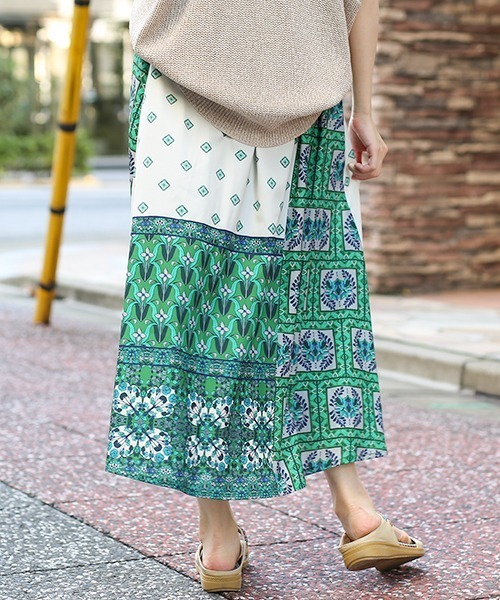 チチカカ（チチカカ）の「メキシカンタイルパッチプリントスカート（スカート・レディース・グリーン/ピンク/オレンジ・FREE）」の12枚目の写真