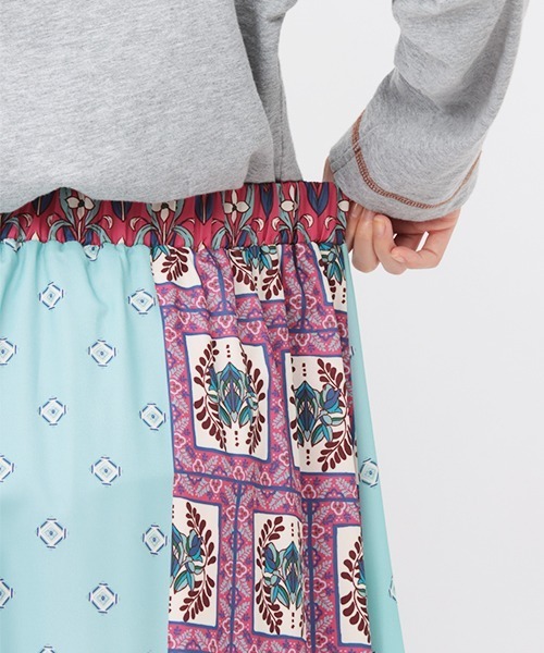 チチカカ（チチカカ）の「メキシカンタイルパッチプリントスカート（スカート・レディース・グリーン/ピンク/オレンジ・FREE）」の7枚目の写真