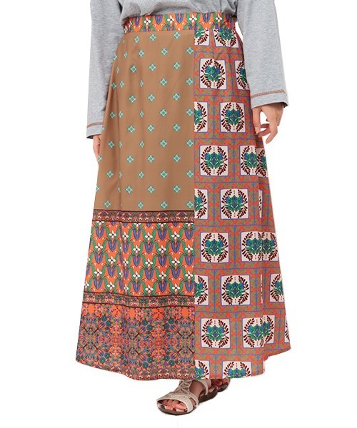 チチカカ（チチカカ）の「メキシカンタイルパッチプリントスカート（スカート・レディース・グリーン/ピンク/オレンジ・FREE）」の15枚目の写真