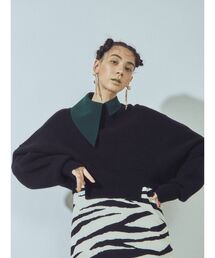 ドルマンショートニットトップ