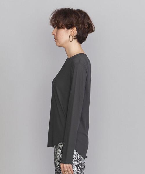 BEAUTY&YOUTH UNITED ARROWS（ビューティーアンドユースユナイテッドアローズ）の「BY スーピマコットン シアークルーネックロングスリーブ Tシャツ（Tシャツ/カットソー・レディース・ホワイト/ダークグレー/ケリー・FREE）」の18枚目の写真