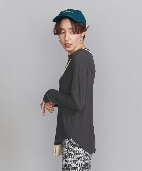 BEAUTY&YOUTH UNITED ARROWS（ビューティーアンドユースユナイテッドアローズ）の「BY スーピマコットン シアークルーネックロングスリーブ Tシャツ（Tシャツ/カットソー・レディース・ホワイト/ダークグレー/ケリー・FREE）」の21枚目の写真
