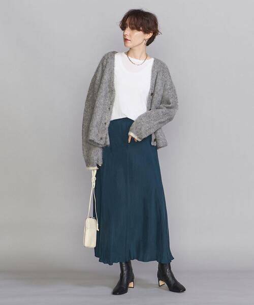 BEAUTY&YOUTH UNITED ARROWS（ビューティーアンドユースユナイテッドアローズ）の「BY スーピマコットン シアークルーネックロングスリーブ Tシャツ（Tシャツ/カットソー・レディース・ホワイト/ダークグレー/ケリー・FREE）」の11枚目の写真