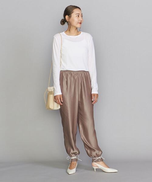 BEAUTY&YOUTH UNITED ARROWS（ビューティーアンドユースユナイテッドアローズ）の「BY スーピマコットン シアークルーネックロングスリーブ Tシャツ（Tシャツ/カットソー・レディース・ホワイト/ダークグレー/ケリー・FREE）」の19枚目の写真