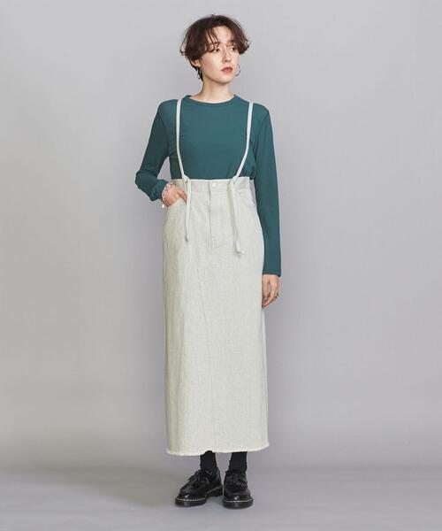 BEAUTY&YOUTH UNITED ARROWS（ビューティーアンドユースユナイテッドアローズ）の「BY スーピマコットン シアークルーネックロングスリーブ Tシャツ（Tシャツ/カットソー・レディース・ホワイト/ダークグレー/ケリー・FREE）」の22枚目の写真