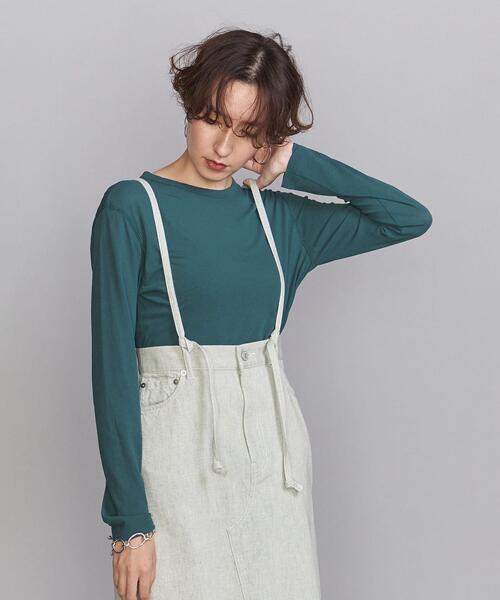 BEAUTY&YOUTH UNITED ARROWS（ビューティーアンドユースユナイテッドアローズ）の「BY スーピマコットン シアークルーネックロングスリーブ Tシャツ（Tシャツ/カットソー・レディース・ホワイト/ダークグレー/ケリー・FREE）」の17枚目の写真