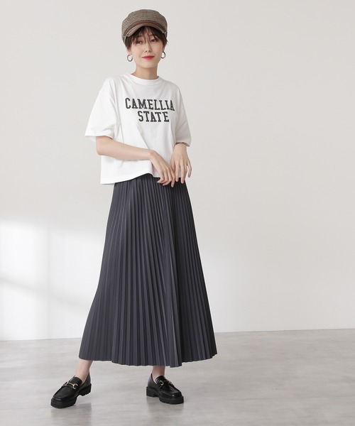 N.（N. Natural Beauty Basic）（エヌエヌナチュラルビューティーベーシック）の「◆リバーシブルプリーツスカート（スカート・レディース・パープル/グリーン・MEDIUM）」の5枚目の写真