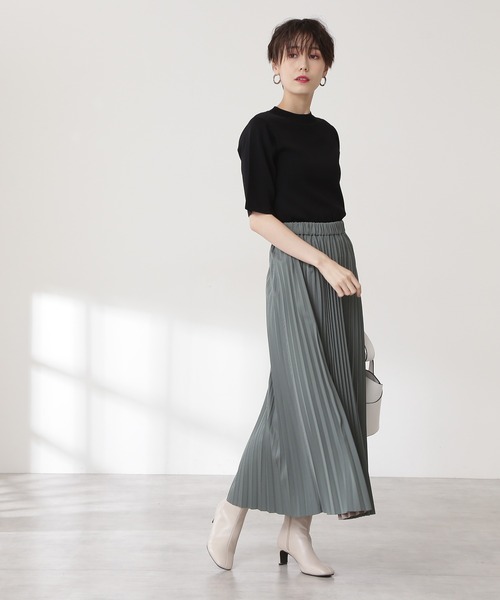 N.（N. Natural Beauty Basic）（エヌエヌナチュラルビューティーベーシック）の「◆リバーシブルプリーツスカート（スカート・レディース・パープル/グリーン・MEDIUM）」の8枚目の写真