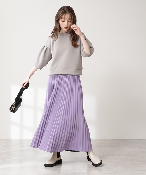 N.（N. Natural Beauty Basic）（エヌエヌナチュラルビューティーベーシック）の「◆リバーシブルプリーツスカート（スカート・レディース・パープル/グリーン・MEDIUM）」の22枚目の写真