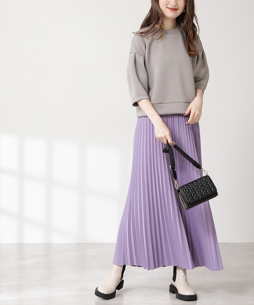 N.（N. Natural Beauty Basic）（エヌエヌナチュラルビューティーベーシック）の「◆リバーシブルプリーツスカート（スカート・レディース・パープル/グリーン・MEDIUM）」の20枚目の写真