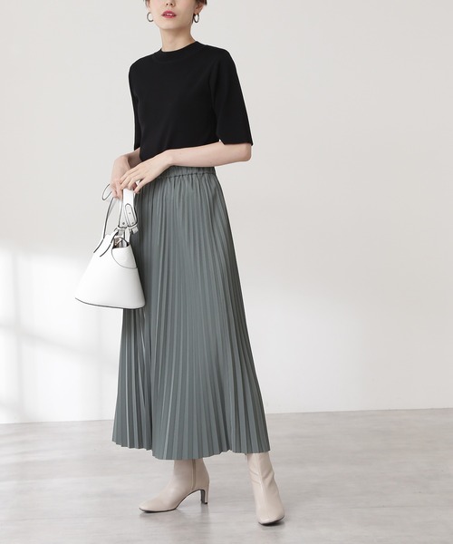 N.（N. Natural Beauty Basic）（エヌエヌナチュラルビューティーベーシック）の「◆リバーシブルプリーツスカート（スカート・レディース・パープル/グリーン・MEDIUM）」の10枚目の写真