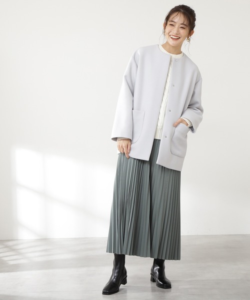 N.（N. Natural Beauty Basic）（エヌエヌナチュラルビューティーベーシック）の「◆リバーシブルプリーツスカート（スカート・レディース・パープル/グリーン・MEDIUM）」の13枚目の写真