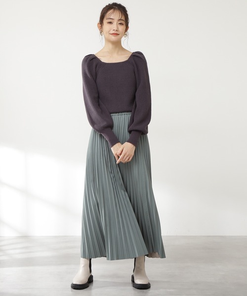 N.（N. Natural Beauty Basic）（エヌエヌナチュラルビューティーベーシック）の「◆リバーシブルプリーツスカート（スカート・レディース・パープル/グリーン・MEDIUM）」の12枚目の写真