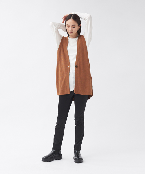 qualite(カリテ)の「サテンストレッチスリムパンツ(その他パンツ・レディース・アイボリー/ブラック・36/38/40)」の7枚目の写真
