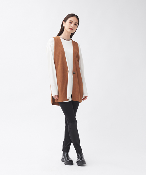 qualite(カリテ)の「サテンストレッチスリムパンツ(その他パンツ・レディース・アイボリー/ブラック・36/38/40)」の13枚目の写真