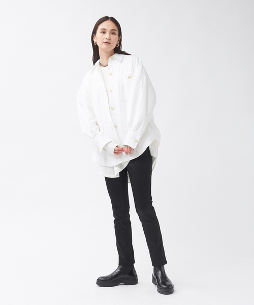 qualite(カリテ)の「サテンストレッチスリムパンツ(その他パンツ・レディース・アイボリー/ブラック・36/38/40)」の15枚目の写真