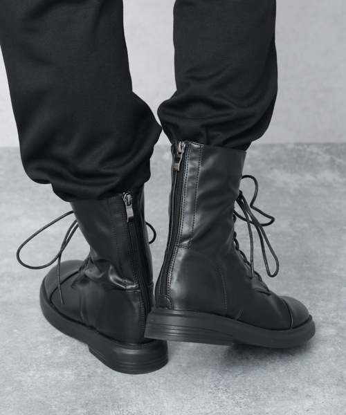 ap retro（アプレトロ）の「レースアップショートブーツ（ブーツ・レディース・ブラック・LARGE/MEDIUM）」の3枚目の写真