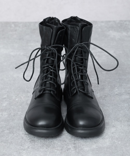 ap retro（アプレトロ）の「レースアップショートブーツ（ブーツ・レディース・ブラック・LARGE/MEDIUM）」の4枚目の写真