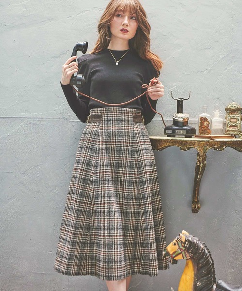 NOELA（ノエラ）の「先染めチェックスカート（スカート・レディース・ブラック/ブラウン/グレー・S/M）」の11枚目の写真