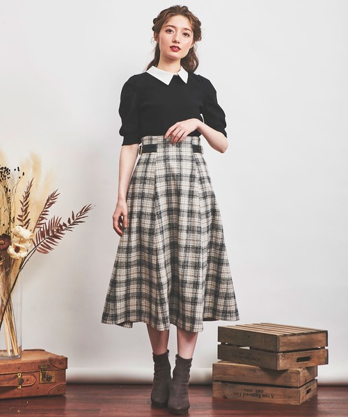 NOELA（ノエラ）の「先染めチェックスカート（スカート・レディース・ブラック/ブラウン/グレー・S/M）」の13枚目の写真