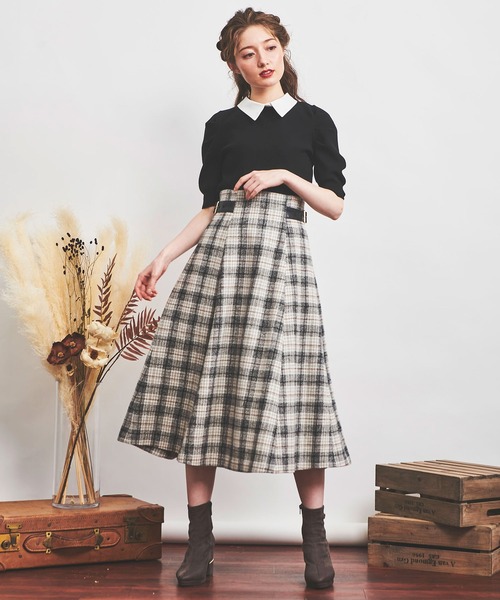 NOELA（ノエラ）の「先染めチェックスカート（スカート・レディース・ブラック/ブラウン/グレー・S/M）」の14枚目の写真