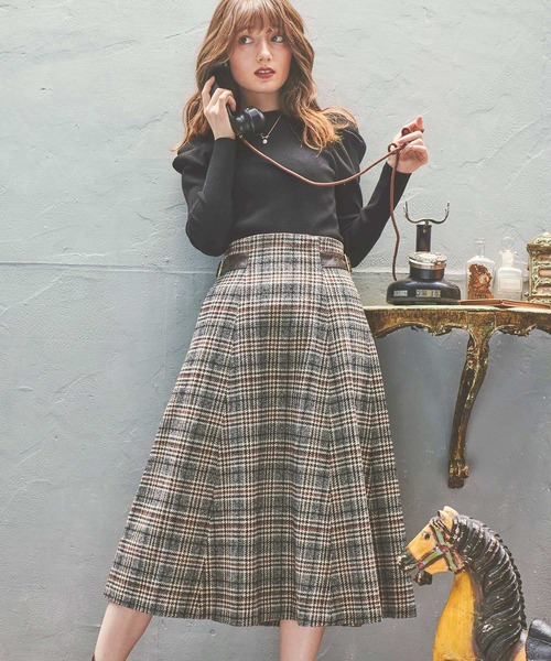 NOELA（ノエラ）の「先染めチェックスカート（スカート・レディース・ブラック/ブラウン/グレー・S/M）」の21枚目の写真