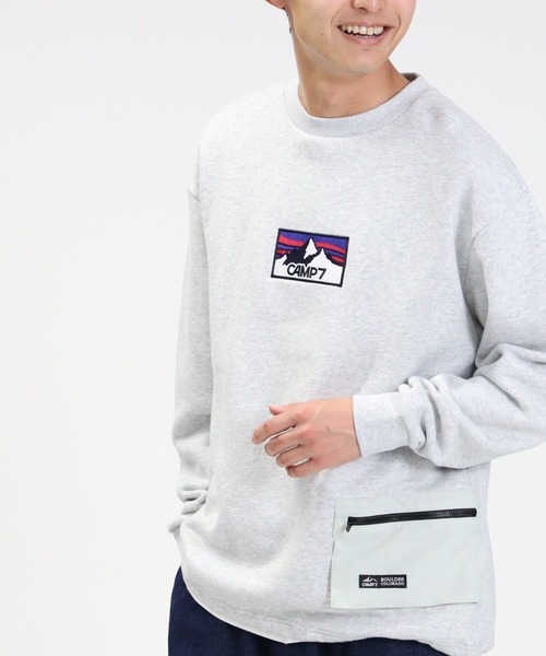 CAMP7（キャンプセブン）の「【CAMP7】ポケットナイロンスウェット（スウェット・メンズ・パープル/ブラック/オフホワイト・M/XL/S/L）」の2枚目の写真