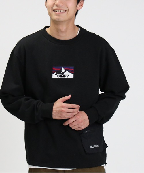CAMP7（キャンプセブン）の「【CAMP7】ポケットナイロンスウェット（スウェット・メンズ・パープル/ブラック/オフホワイト・M/XL/S/L）」の3枚目の写真