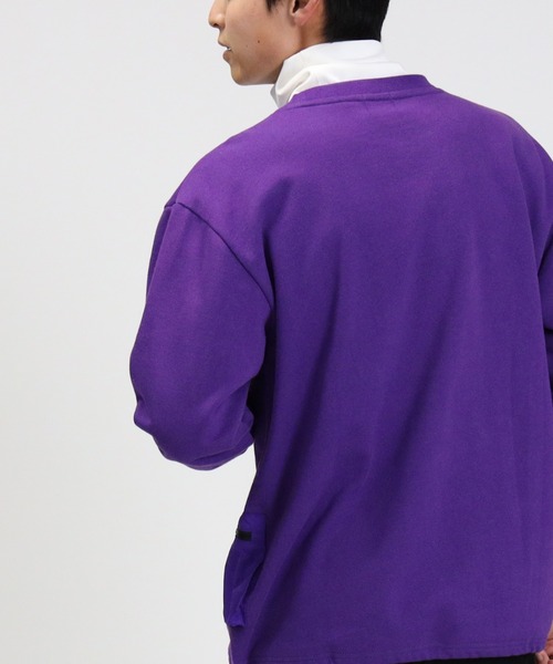 CAMP7（キャンプセブン）の「【CAMP7】ポケットナイロンスウェット（スウェット・メンズ・パープル/ブラック/オフホワイト・M/XL/S/L）」の12枚目の写真