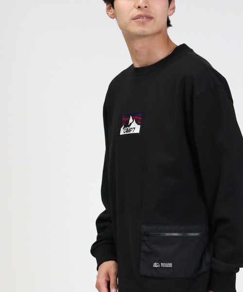 CAMP7（キャンプセブン）の「【CAMP7】ポケットナイロンスウェット（スウェット・メンズ・パープル/ブラック/オフホワイト・M/XL/S/L）」の8枚目の写真