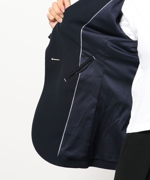 m.f.editorial(エムエフエディトリアル)の「エムエフエディトリアルレディース/m.f.editorial:Women ダブルクロス 1ボタンテーラージャケット(テーラードジャケット・レディース・ネイビー・LARGE/MEDIUM/S)」の4枚目の写真