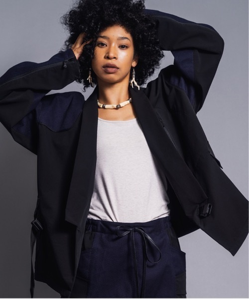 The Viridi-anne(ザヴィリディアン)の「GARA:GARA x The Viridi-anne COMBINATION JACKET(ライダースジャケット・メンズ・ブラック×ブルー・3/1)」の5枚目の写真