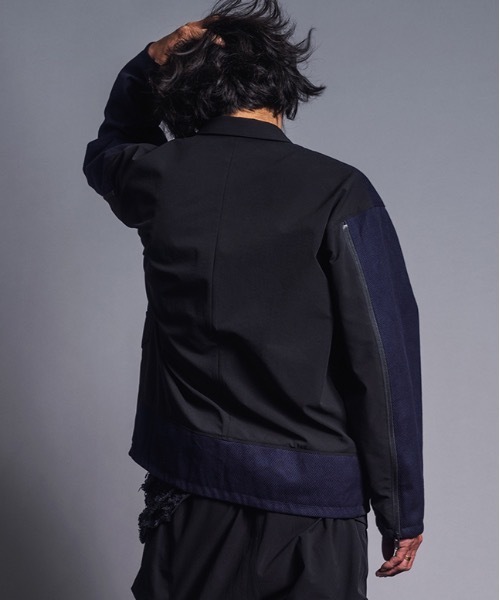 The Viridi-anne(ザヴィリディアン)の「GARA:GARA x The Viridi-anne COMBINATION JACKET(ライダースジャケット・メンズ・ブラック×ブルー・3/1)」の9枚目の写真